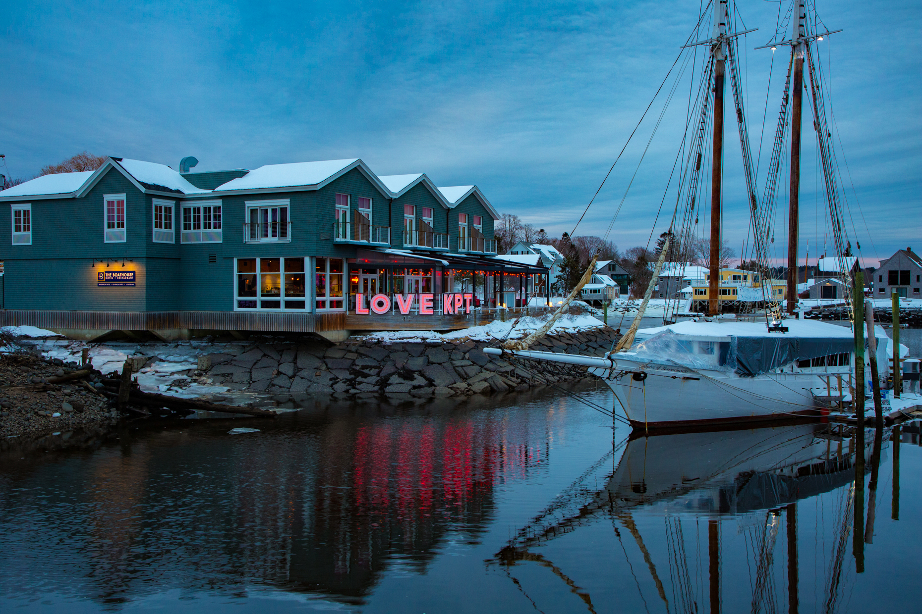 This charming Maine community is a winter wonderland in February